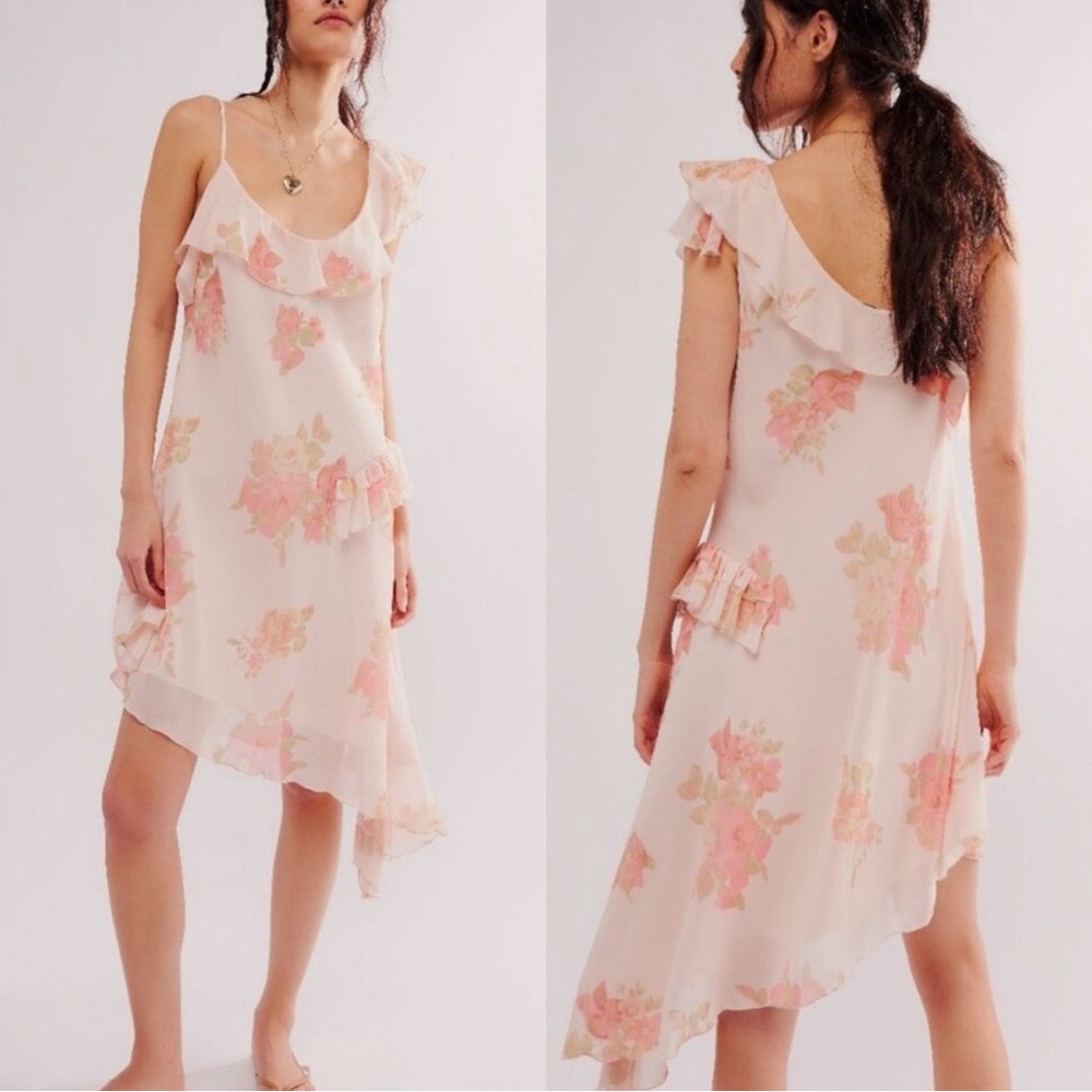 Free People Ruffle Asymmetrical Dress Size XS S